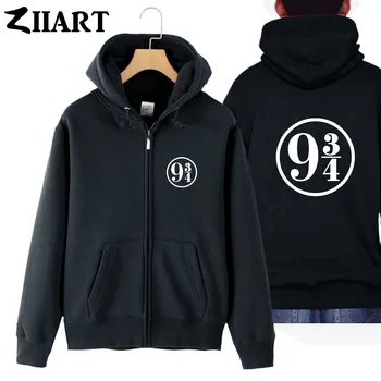 

Platform 9 3/4 London Kings Cross Cut Vinyl Wall couple clothes boy man male cotton full zip hooded Coats Jackets