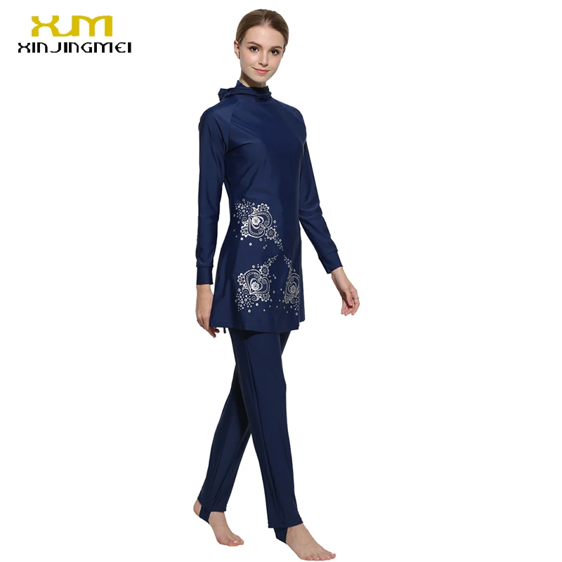 

Print Islamic Swimwear Women Girls Muslim Swimwear Full Cover Modest Islamic Swimming Suits Plus Size Burkinis