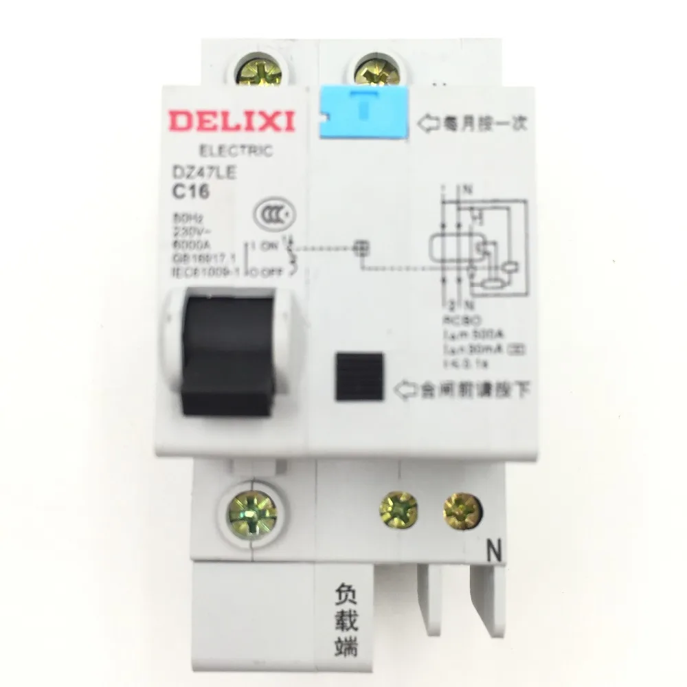 

Delixi electric leakage protection circuit breakers air switch DZ47LE 1P+N 16A