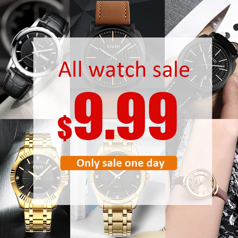 CIVO EVERY DAYS BIG SALE, ALL WATCHES SALE 9.99$ Mens Watches Top Brand Luxury Watch For Men Quartz Clock
