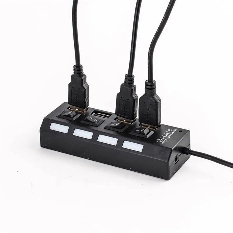 4 портовый USB 1 концентратор питания высокоскоростной адаптер вкл/выкл