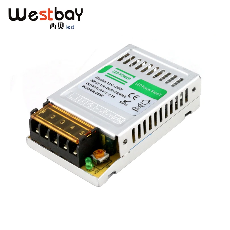 

12V 2A 25w Switching led DC Power Supply non-waterproof led driver for 3528/5050 LED strip light block power Free shipping