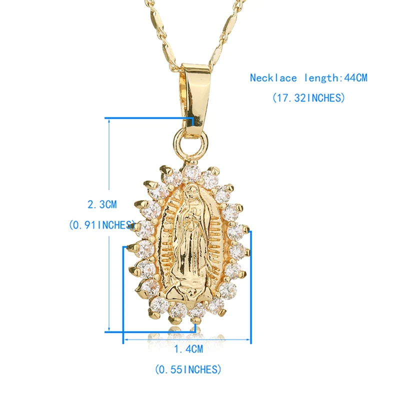 BTSETS ожерелье Девы Марии золотого цвета Bijoux имитация кристалла эффектное Женская