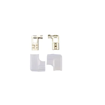 

100pcs/lot 6.3 Flag-shaped plug spring terminal 250 flag sheath L-shaped elbow Cold-pressed wire nose