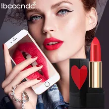 Милая губная помада в форме сердца, водостойкая, стойкая, матовая губная помада, матовая губная помада, макияж, косметика, подарок, 5 цветов