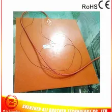 3d принтер нагреватель силиконовый резиновый нагреватель 420*450*1,5 мм 220 в 600 Вт клейкий 1 сторона 100 k Термистор 4 мм отверстие 1000 мм свинцовый провод