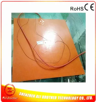 

3D Printer Heater Silicone Rubber Heater 420* 450*1.5mm 220v 600w adhesive 1 side 100k thermistor 4mm hole 1000mm lead wire