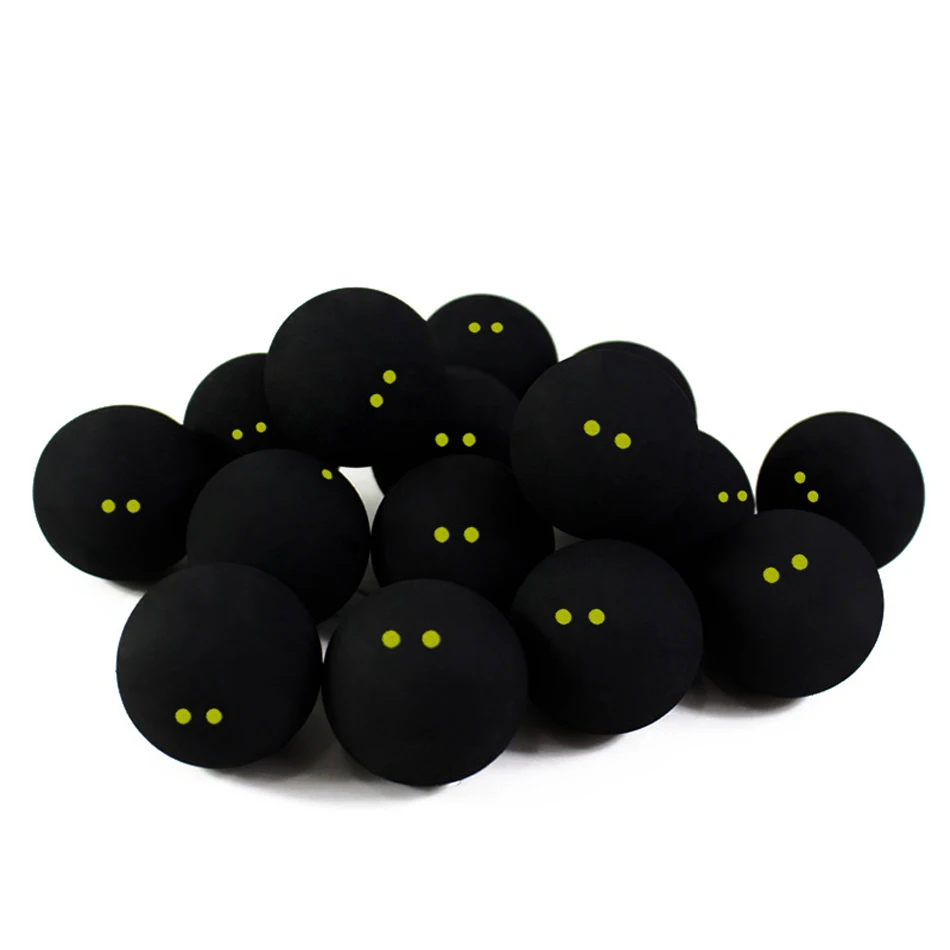 Palla da Squash Sportiva da 37 Mm Palline da Squash in Gomma con Doppio Punto Giallo Nero Bassa Velocità della Racchetta Bassa Elasticità Giocatori di Squash Per Competizione Allenamento Quotidiano