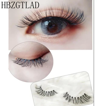 

Transparent stem Mink Hair Eyelashes reusable Natural 3D Mink Messy Popular short False Eyelash Full Strip Eyelashes Extension