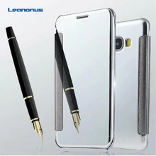 

Clear View Smart Case for Samsung Galaxy C5 C7 C9 Pro Mirror Flip Plating Smart Cover for Samsung C7Pro C9Pro Coques