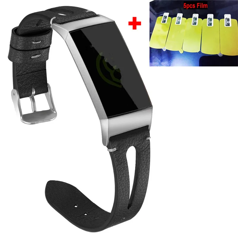 Черный 2 In1 COMLYO ремешок для Fitbit заряд 3 ремешки для часов браслет Charge 3 ремешка+ Экран Защитная пленка для Fitbit Charge 2 браслет - Цвет: Черный