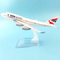 Бесплатная доставка 16 см 747 Британский один мир сплав металла модель самолета Модель самолета игрушки подарок на день рождения