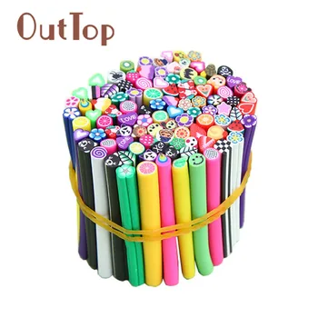 

100Pcs/Set 3D Nail Art Canes Stick Rods Polymer Clay Cane Stickers Decorations Cute DIY Manicure Design Nail Stickers Tips#40-23