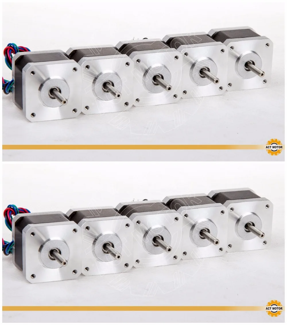 New Arrival! ACT 10PCS Nema17 Stepper Motor 17HS4417P1 2Phase 56oz-in 40mm 1.7A Single Flat Shaft CE ROSH ISO 3D Printer Reprap |