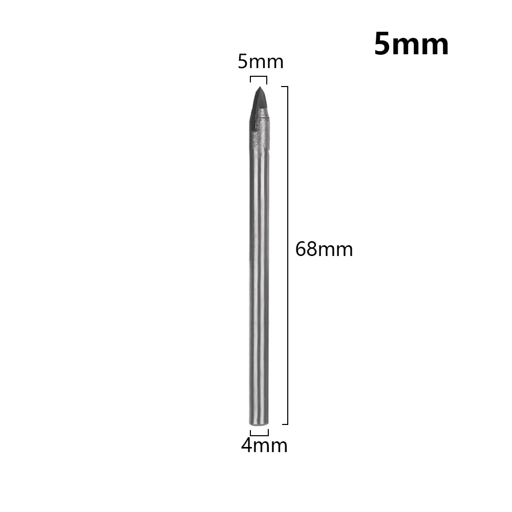 1 шт сверло 3/4/5/6/8/10/12/14/16 мм Профессиональный Керамика/плитка/Мрамор/зеркало Стекло Мощность инструмент Твердосплавный Наконечник сверла по металлу с ручной инструмент - Цвет: 5mm