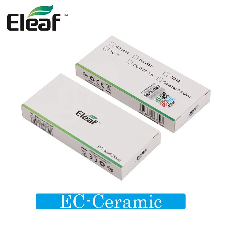 

5pcs/lot 100% Original Eleaf EC-Ceramic Head for iJust 2 Mini Atomizer & Melo 3 Melo 2 Tank EC Ceramic Coil Head for SS316L Core