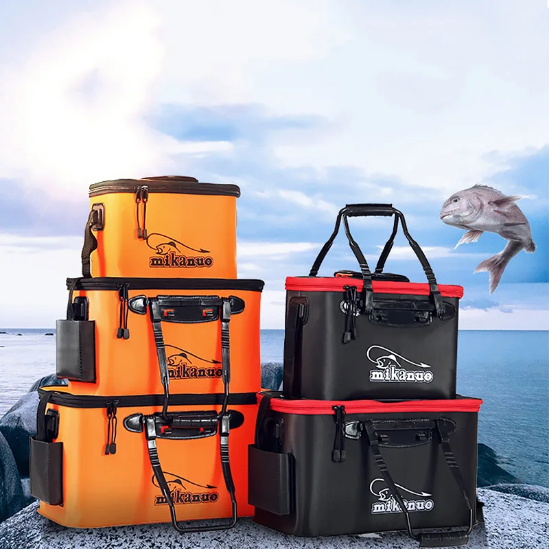 

Folding Thicken Wear-resistant EVA Fishing Bucket Live Fish Tank Oxygen Pump Outdoor Sports Fishing Tackle Boxes Equipment