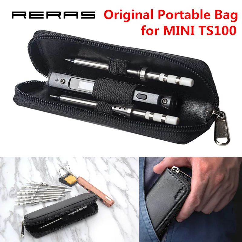 

Original Portable Storage Bag for MINI TS100 Soldering Iron Carry Case Small Zipper Tool Pouch Organizer Holder Zippered Closure