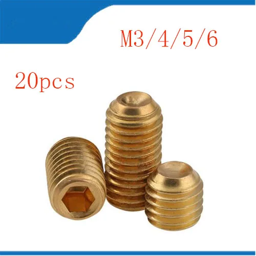 Buy headless screw brass 20pcs M3 M5 M6 Brass Set