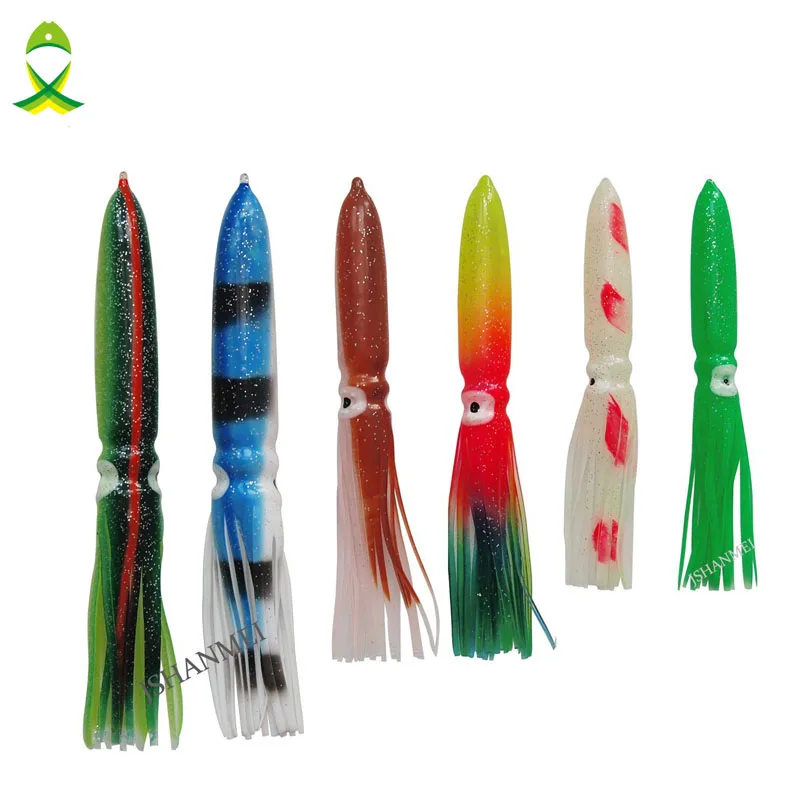 JSM 6pcs/lot soft Fishing Lures Saltwater jig skirt Fishing bait For
