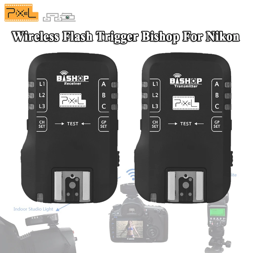 

Pixel Bishop Wireless Flash Trigger Shutter Release Remote Control Grouping Speedlite Transmitter Receiver For Nikon DSLR