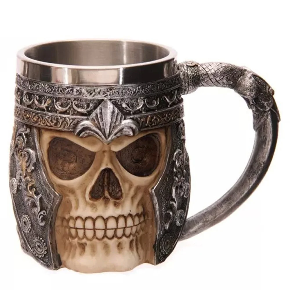 350ml Personality 3D Skull Coffee Mug Cup Stainless Steel ...