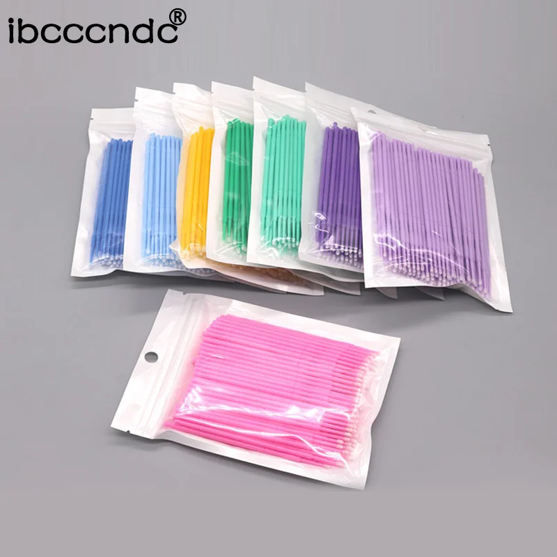 

New Disposable Makeup Brushes 100PCS/Pack Swab Microbrushes Eyelash Extension Durable Micro Individual Applicators Cotton Swab