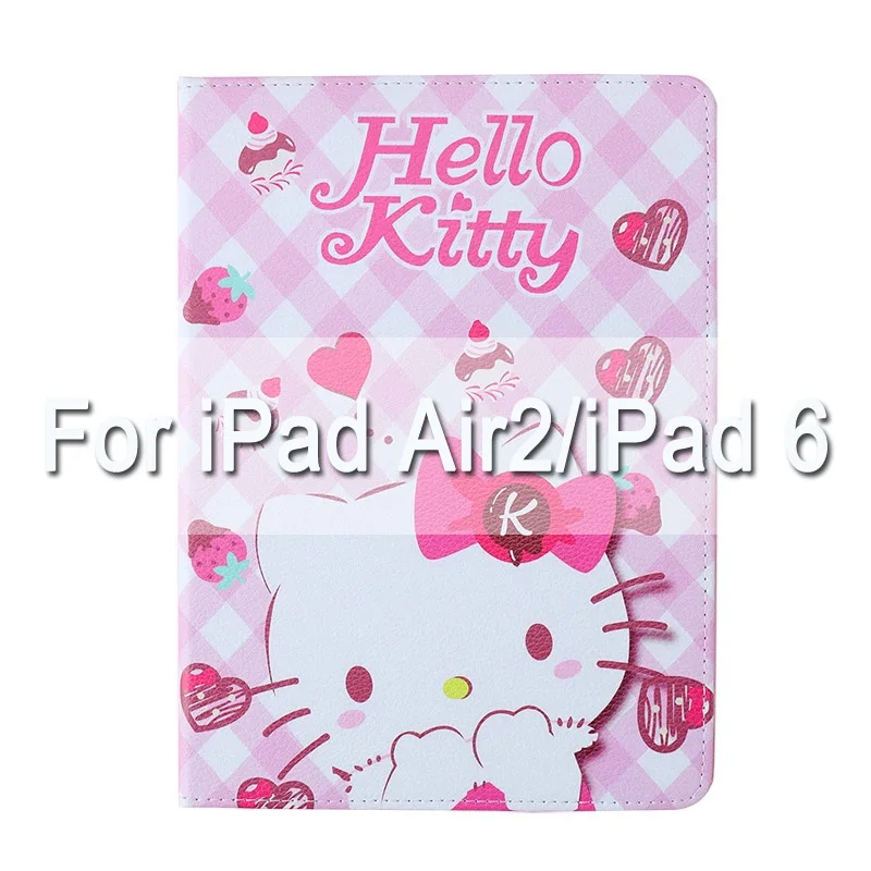 Роскошный чехол-подставка из искусственной кожи с розовым котенком, для ipad 2, 3, 4, чехол с функцией автоматического сна и пробуждения для mini12345 для нового ipad 9,7 air1 2 - Цвет: For air2 ipad6