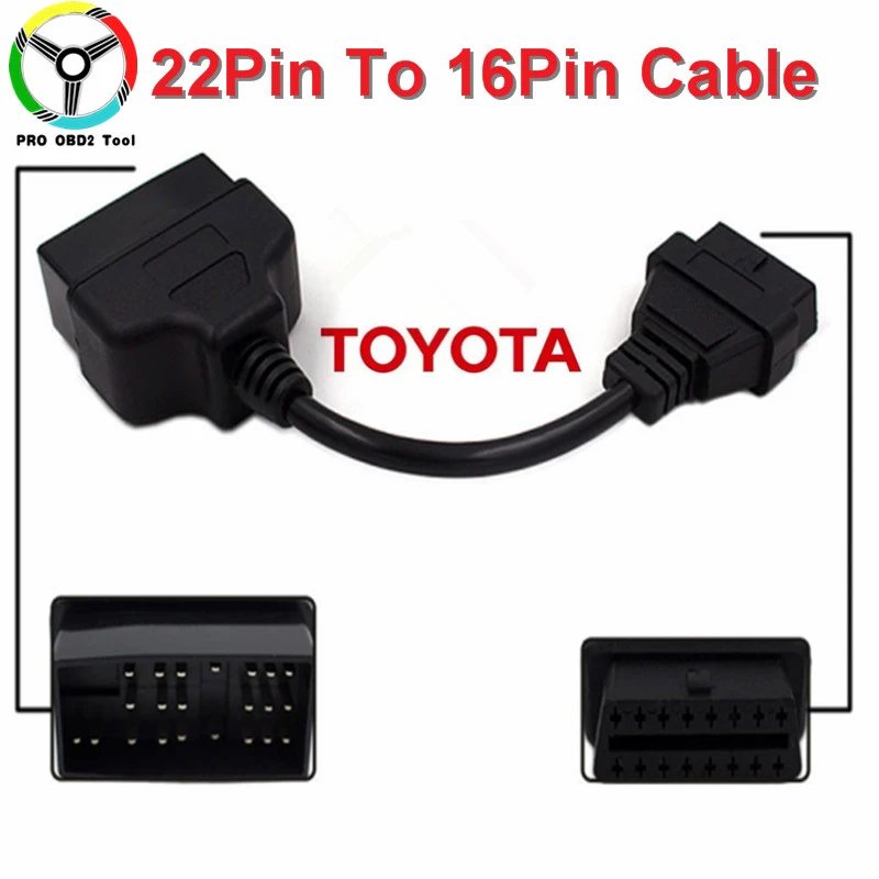 Для Toyota 22Pin в OBD2 16Pin гнездовой разъем адаптер для Toyota 22 Pin OBDII гнездовой до 16 Pin ремонтный Шнур - Цвет: For Toyota 22 To 16