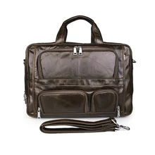 Мужской портфель из натуральной кожи, большая натуральная кожа, 17 дюймов, сумка для ноутбука, большая, коровья кожа, деловая сумка, 3 слоя, дорожная сумка-мессенджер