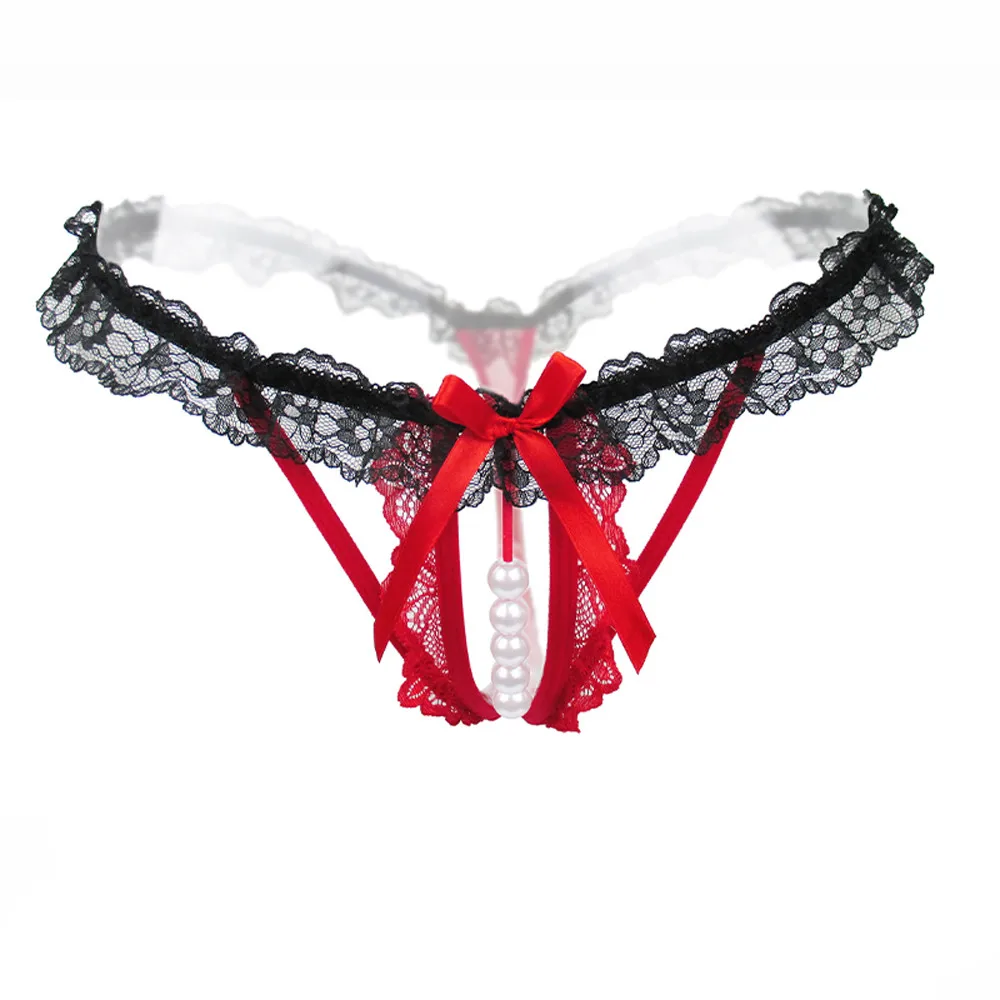 

Sexy cozy Briefs Lingerie for women Hollow Pearls Womens Lace Sexy Summer Low-Rise Ladies Thong Panties Intimates Underwear F3