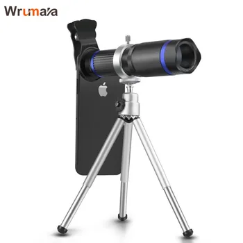 

Wrumava Universal Clips 20X Telephoto Telescope Zoom Lens For iPhone X 7 8 Plus Xiaomi Macro Wide Angle Lens with Tripod