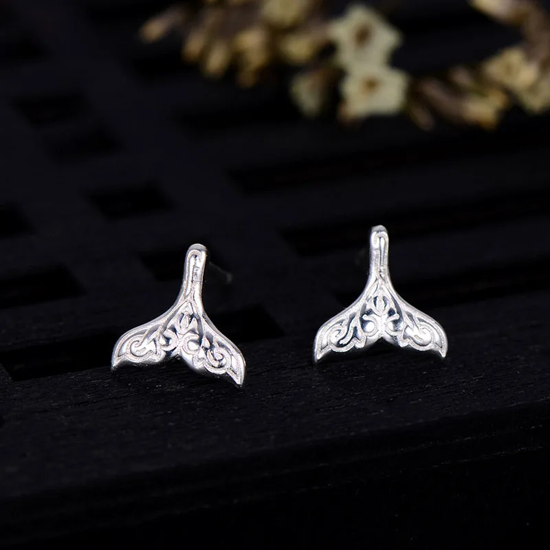 

DreamySky 2018 New Design 925 Sterling Silver Fish Tail Earrings For Women Fashion Jewelry Free Shipping Brincos