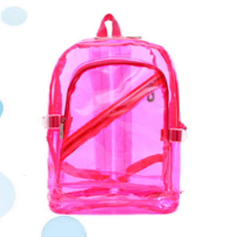 

Fashion Personality Backpack Cute Jelly Transparent Waterproof PVC Plastic Backpack Mini Teenager Girls notebook School Bag