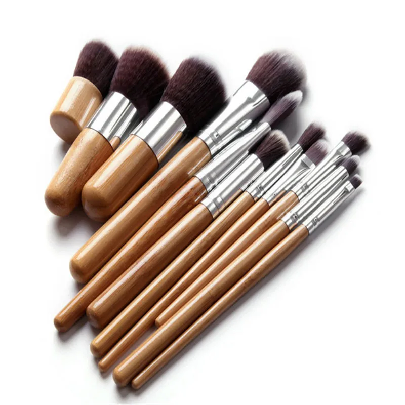 

Brand Promotion Mini 11 Pcs Makeup Brush Set Wood Handle Make Up Cosmetic Brushes Sets Powder Face Pinceis Styling Tools Kits