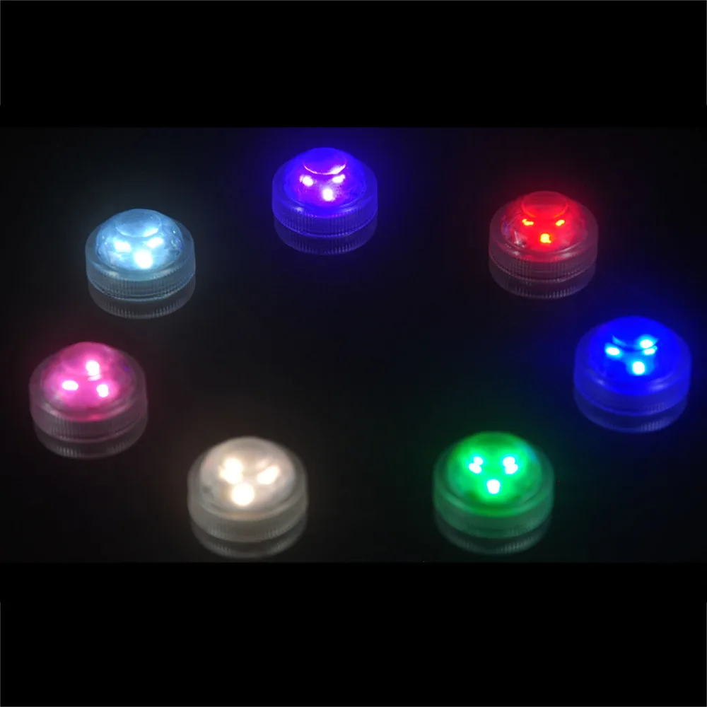 

Flameless Electric Submersible Remote Control Candle Lights Water Proof Wedding Decoration Floral Tea Lamp LED Aquarium Lamp