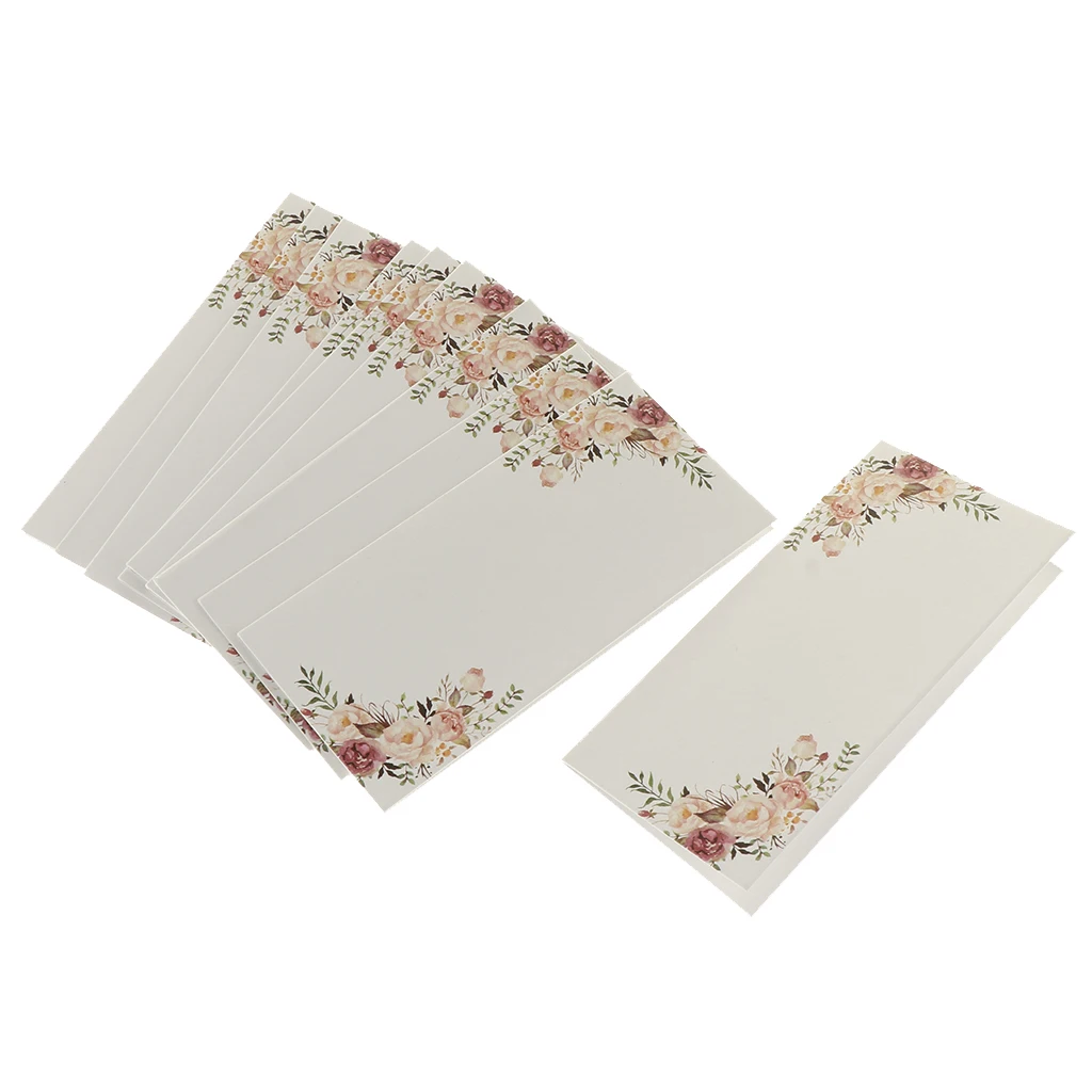 

10pcs Flower Table Place Card Message Table Name Cards Table Decoration