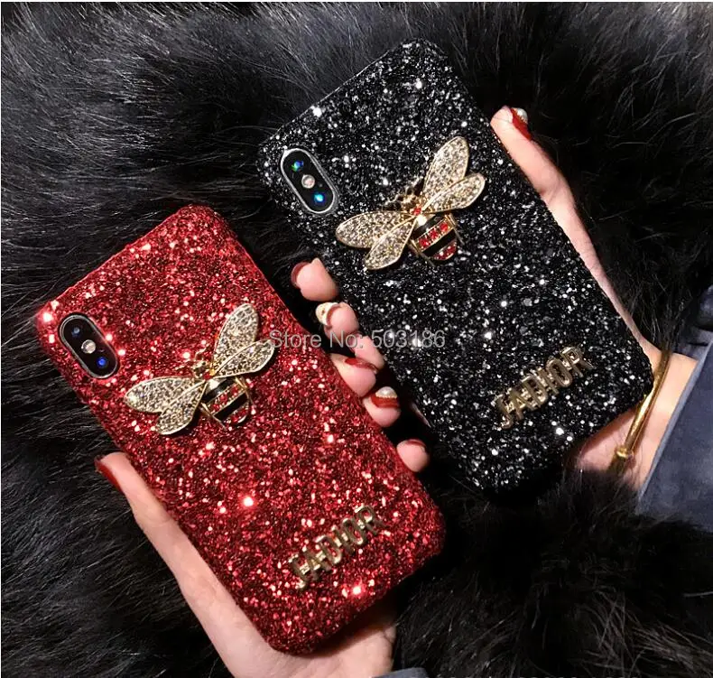 Bling Bee чехол для iphone X XS Max XR 6 6s 7 8 Plus 5 5S SE Алмазный женский девочек Женский блестящий