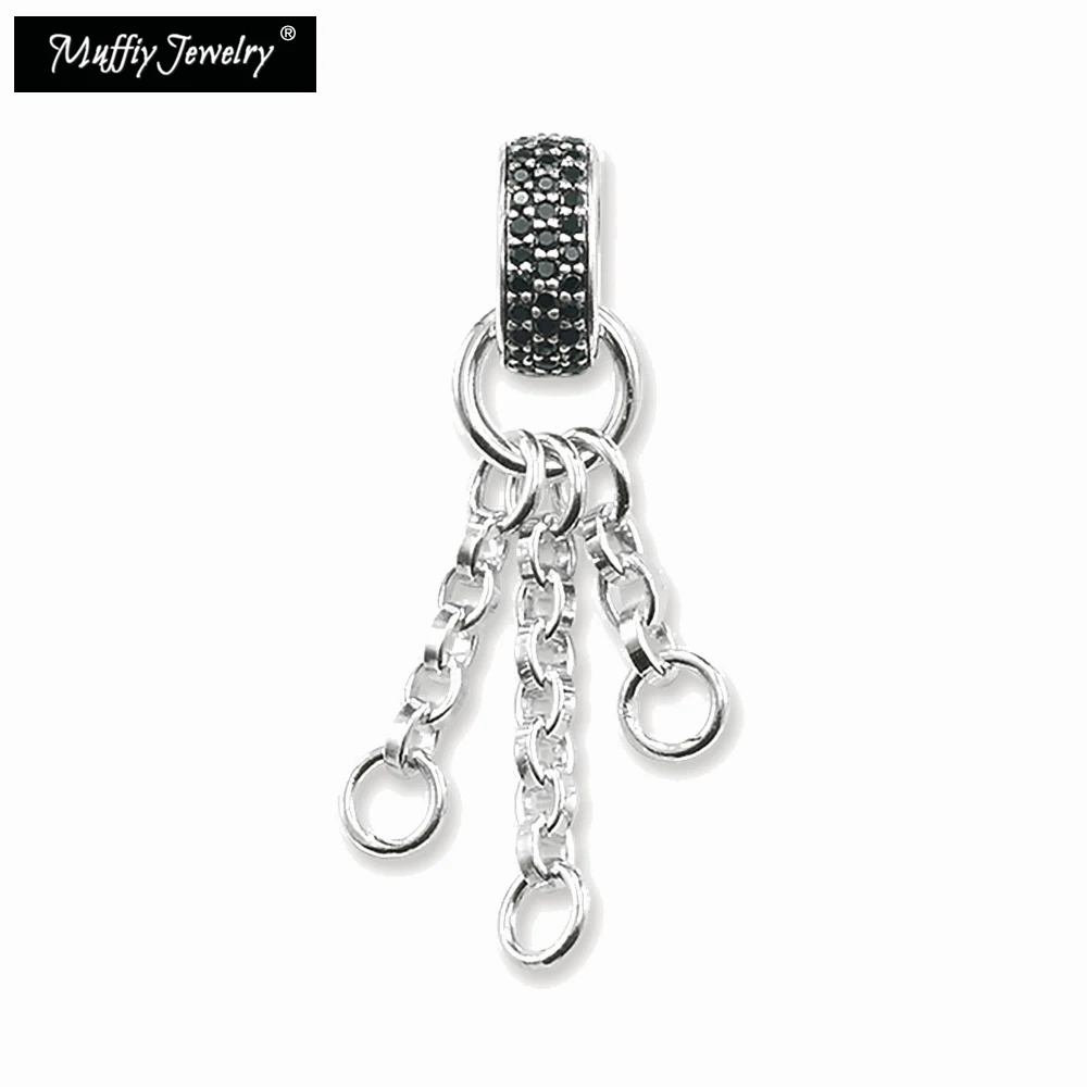 

Black Pave Charm Carrier,Europe Style Glam Jewelry Good Jewelry For Men Or Soul Women,2017 Gift In 925 Sterling Silver