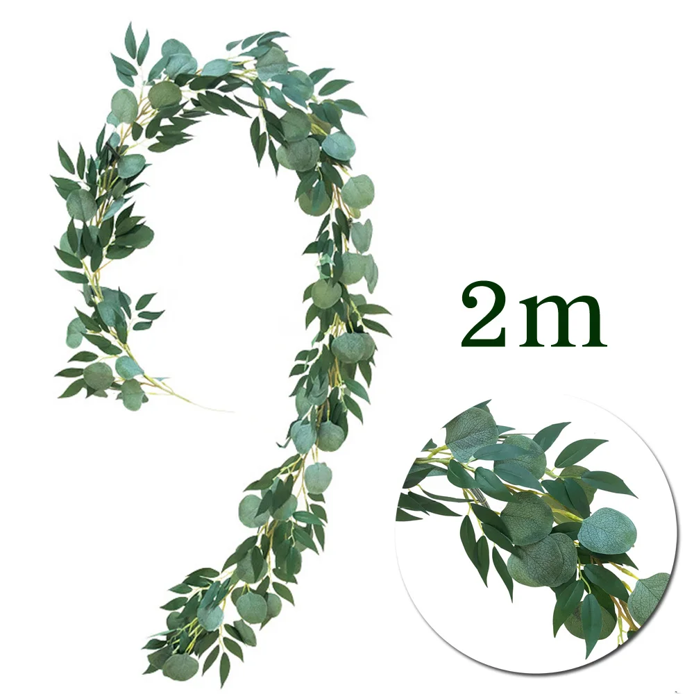 

2m Artificial Vine Silk Roses Fake Creeper green leaf For Home Wedding Decor diy Hanging Garland Artificial Rattan Flowers