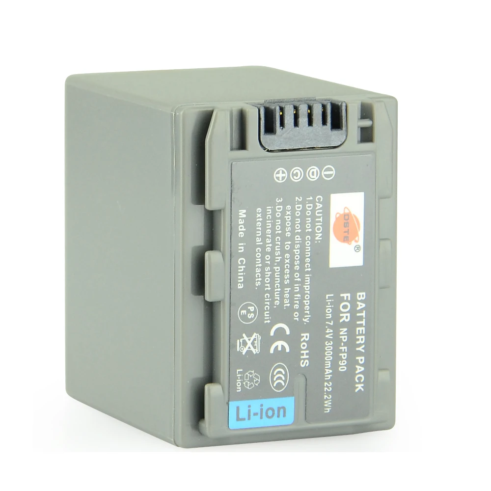DSTE NP-FP90 Rechargeable Battery for Sony DCR-DVD103 305 403 DCR-HC3 26 30 96 DCR-SR30 50E 60E 80E 100 Camera