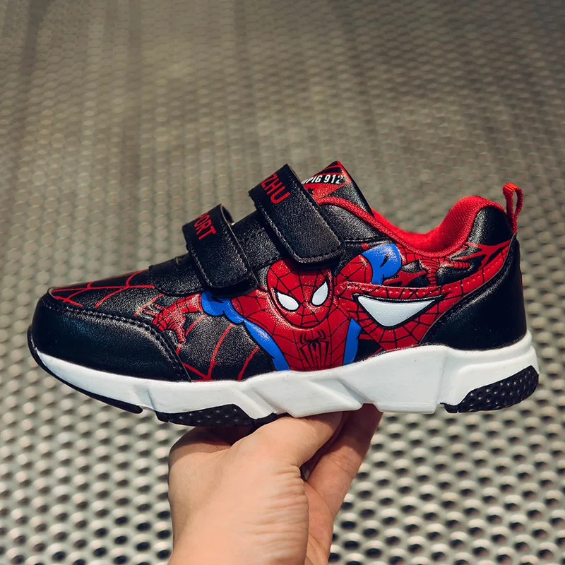 الربيع الخريف طفل الاطفال سبايدرمان أحذية الفتيان بو الجلود مريح الرياضة حذاء للأطفال رياضية المدرسة الطالب أحذية للبنين