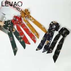 LEVAO корейской печати шифон ленты резинкой узлом Scrunchie Для женщин эластичная резинка для волос Канаты волос для девочек аксессуары для волос