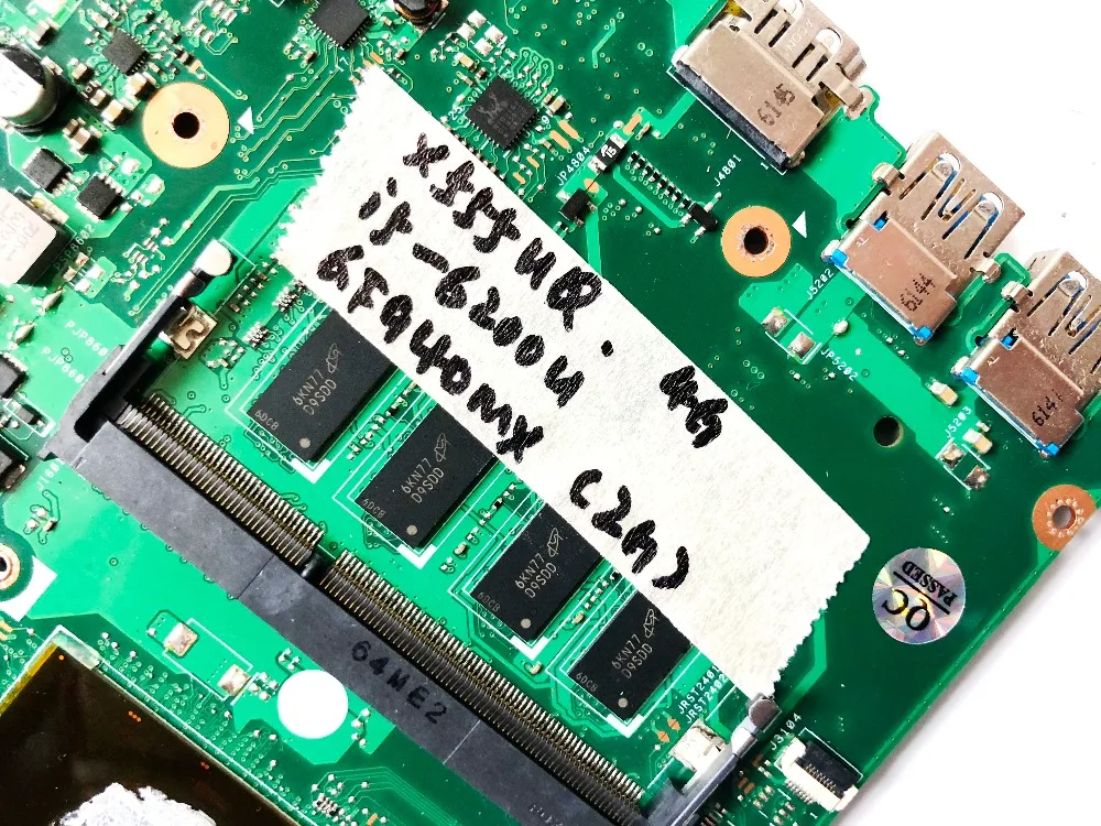 Original for ASUS X555UQ X555UJ laptop motherboard X555UJ 4GB I5-6200U GF940M 2GB X555UJ REV 2.0 te