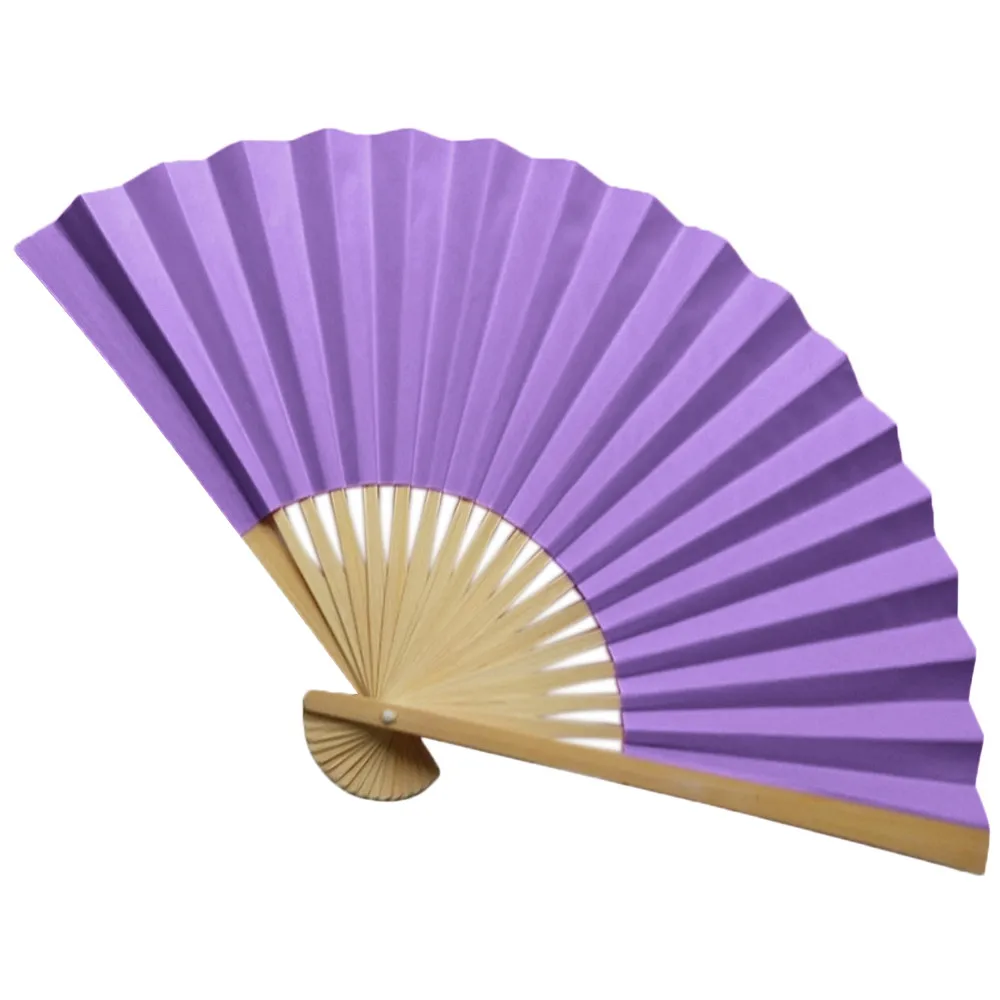 

1PC Chinese Style Paper Fan Hand Held Fan Bamboo Paper Folding Fan Party Wedding Decor