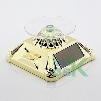 

1pcs Rotating Solar Coin Display Base Coin Display Stand Holder With LED Light Lotus Flower tray 360 Turnable Rotary Base