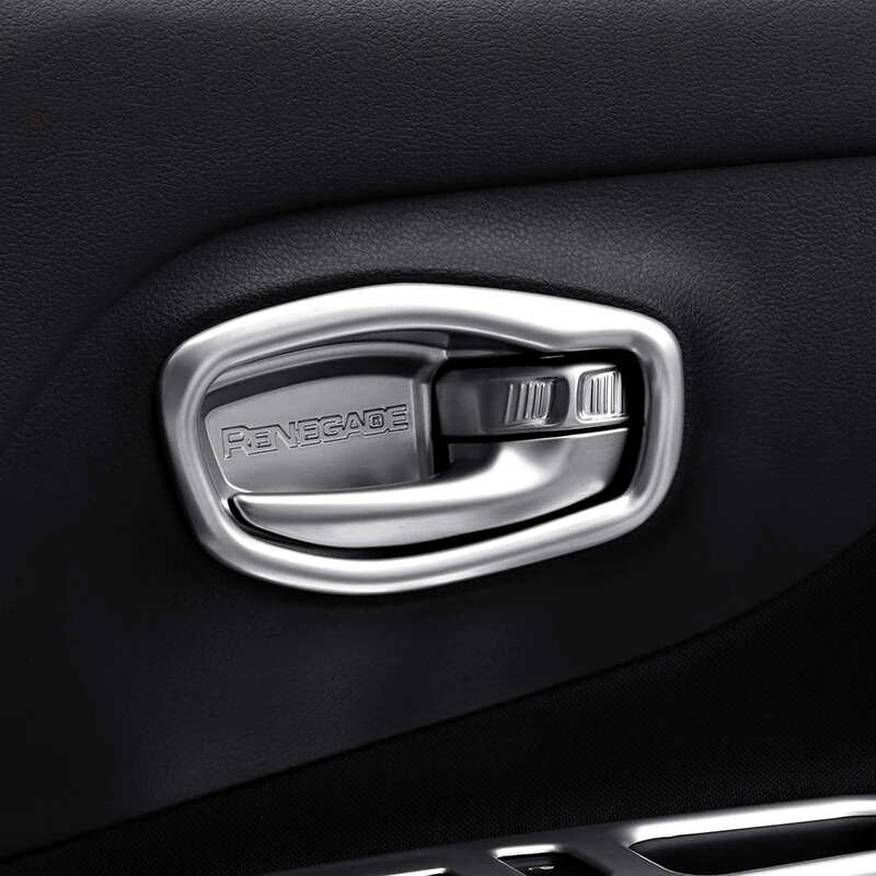 

FOR Jeep Renegade (BU) 2015 2016 2017 2018 ABS Matte Car inner door Bowl protector frame Car Styling Accessories 4 Pcs
