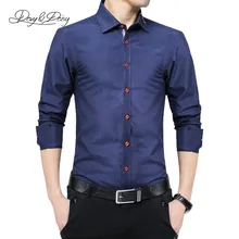 DAVYDAISY оксфордская Мужская рубашка с отложным воротником и длинным рукавом, модная Классическая однотонная приталенная брендовая одежда, мужская рубашка 5xl DS057