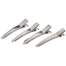 YOST-50pc, один зубец, металл, крокодил, заколки для волос, коркер, бант, серебро