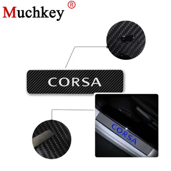 

Carbon Fiber Sticker For Opel Corsa Mokka Vivaro Antara Astra Insignia Car Door Sill Scuff Plate Door Threshold Plate 4PCS